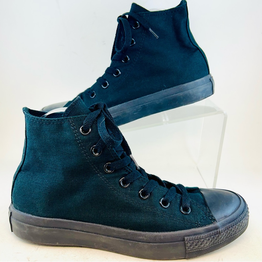Converse Chuck Taylor All Star Black Monochrome Textile High Tops, size M6 W8 - Picture 4 of 11